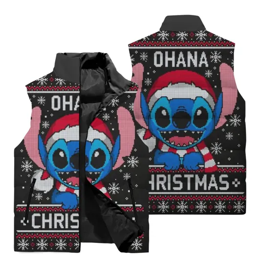 Christmas  Disney Stitch Sleeveless Jacket | Casual Winter Clothing | Gift Idea
