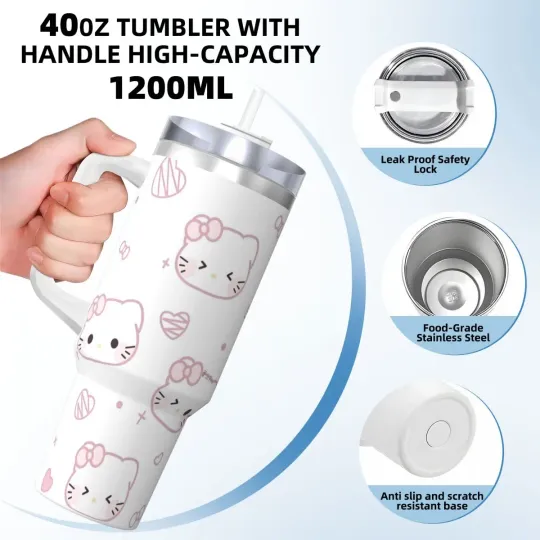 Hello Kitty Tumblers 40 oz With Handle | Christmas Gift
