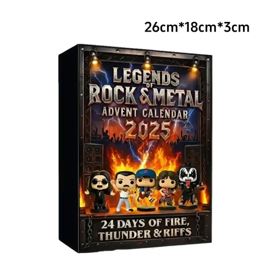 Rock and Metal Advent Calendar Gift Blind Box 2D Flat Acrylic Iconic Music Character Collection Countdown Calendar Fans' Gifts