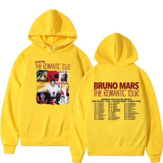 Rapper Bruno Mars Romantic Tour 2026 Concert Hoodies