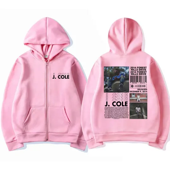 Hot New Rapper J Cole 2014 Forest Hills Drive Print Zipper Hoodie