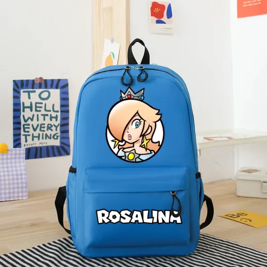 Super Mario Bros Kids Backpack Cartoon Cute Anime Knapsack Book Bag