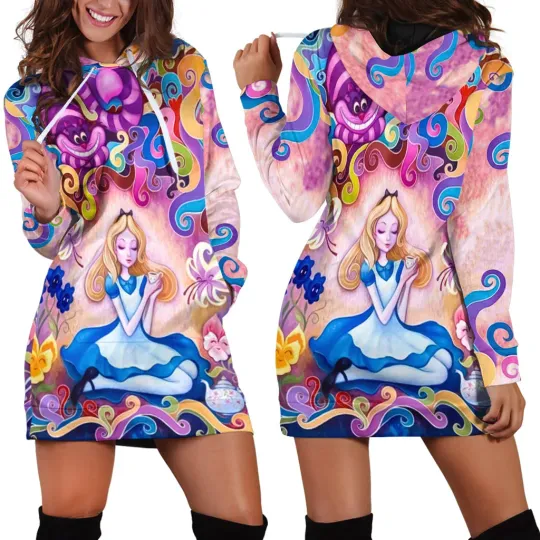 2024 Alice in Wonderland Hoodie Dress, Disney Hoodie Dress
