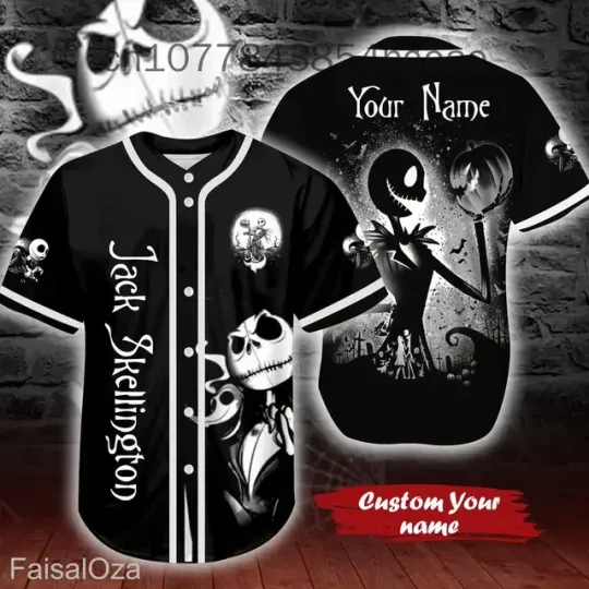 2024 Disney Jack Skellington And Sally baseball jersey