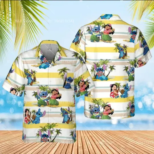2024 Disney Lilo And Stitch Hawaiian Shirt, Vacation Holiday Hawaiian