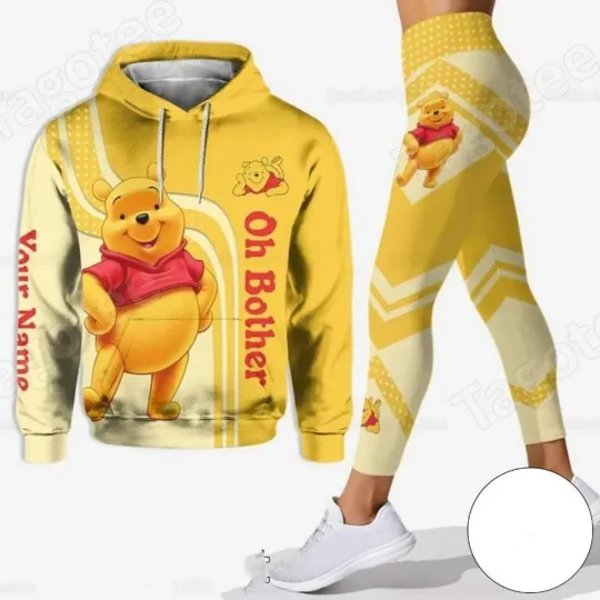 Personalized Disney Winnie the Pooh 3D Women's Hoodie and Leggings Set