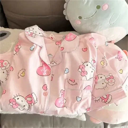 Cartoon Sanrios Hello Kitty Pajamas Sets