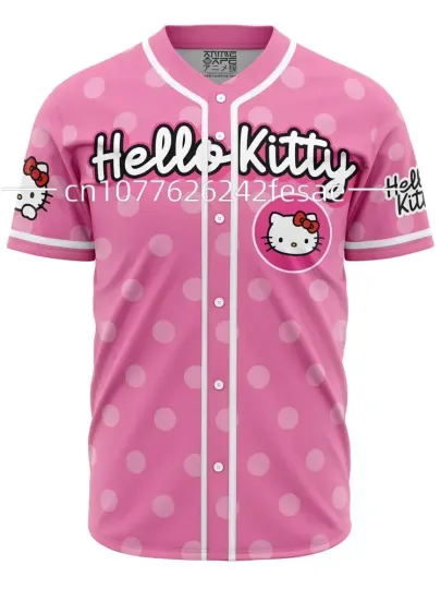 Hello Kitty Baseball Jersey, Cartoon Baseball Jersey