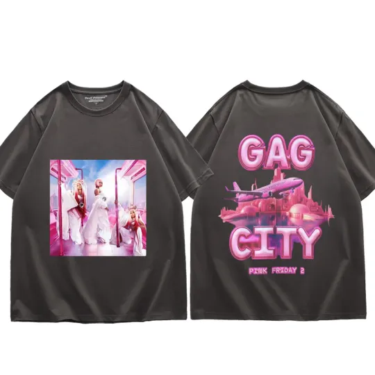 Singer Nicki Minaj Pink Friday 2 Print T-shirt Music Album Double Sided T Shirts