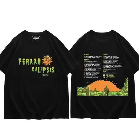 Men Women Harajuku Hip Hop T-shirts 2024 Rapper Feid Ferxxocalipsis Tour