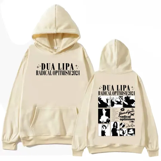Dua Radical Optimism 2024 Hoodie, Lipa Harajuku Hip Hop Pullover Tops Popular Music Hoodie, Fans Gift