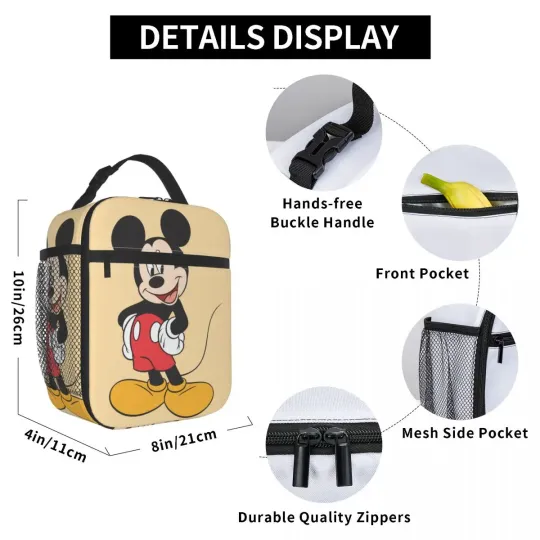 Cartoon Mickey Mouse Lunch Bags for Kids, Cute Lunch Bag