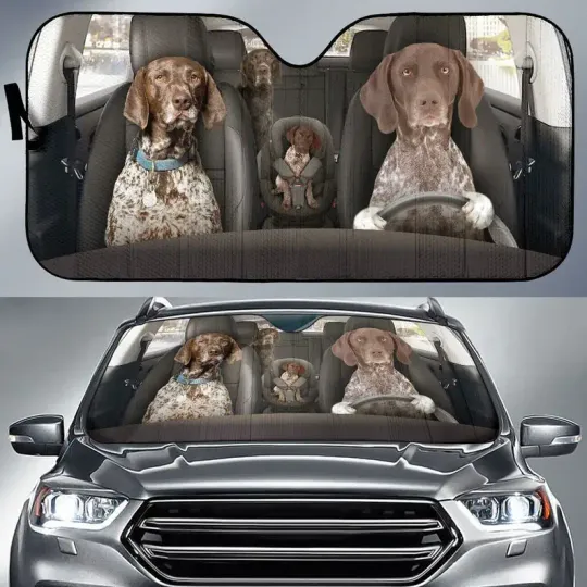 German Shorthaired Pointer Auto Sun Shade