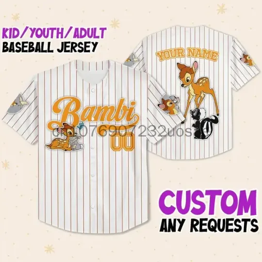 2024 Disney Bambi Baseball Jersey Custom Name
