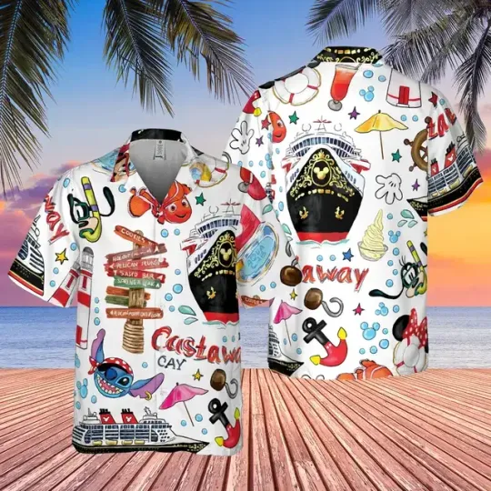 Disney Cruise Hawaiian Shirt, Mickey Cruise Hawaiian, Disneyland Hawaiian