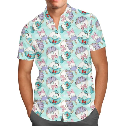 Vintage Donald Duck Hawaiian Shirt Daisy Duck Hawaiian Shirt
