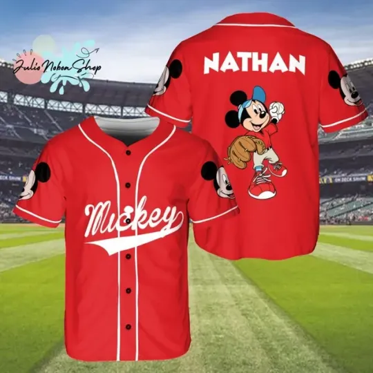 Custom Name Love Mickey Mouse Baseball Jersey