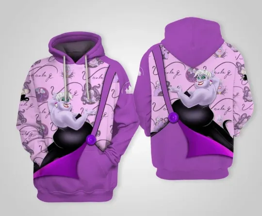 Villains Disney Halloween Purple Black All Over Print Hoodies