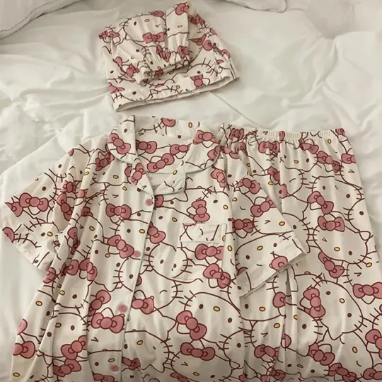 Anime Sanrio Short Pajamas Hello Kitty Kuromi Kawaii Pajama Sets