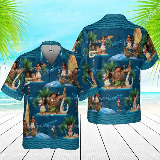 Moana And Maui Disney Hawaiian Shirt Disneyland Trip Hawaiian Shirt