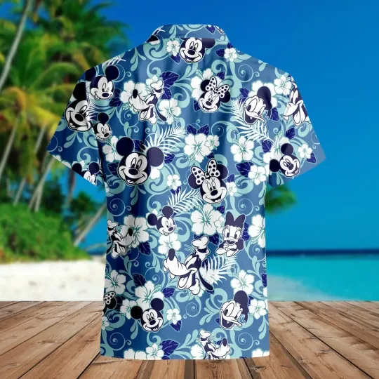 2024 Disney Mickey Mouse Floral Aloha Hawaiian Shirt, Summer Vacation Hawaiian