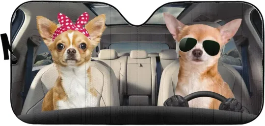 Corgi Driver Car Windshield Dog Sun Shade Corgi Front Window Sunshade
