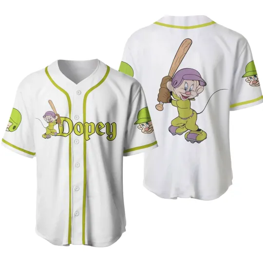 Dopey Dwarf Baseball Jersey Disney Baseball Jersey