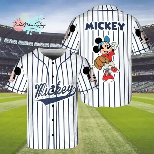 Custom Name Love Mickey Mouse Baseball Jersey