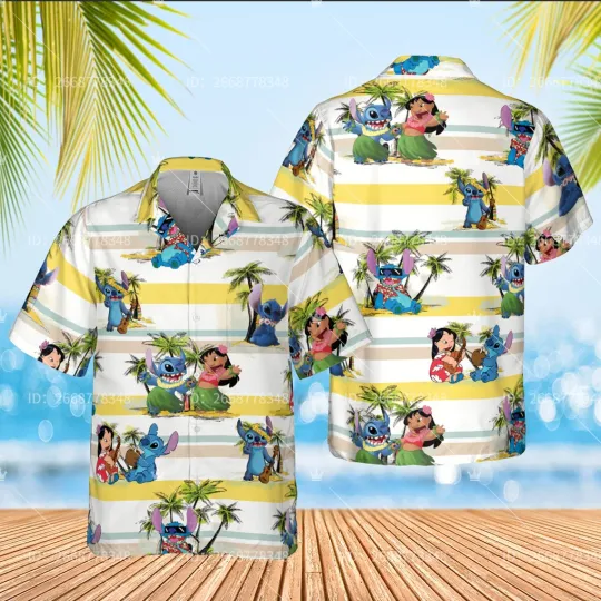 Disney Lilo And Stitch Hawaiian Shirt, Disneyland Trip Hawaiian Shirt