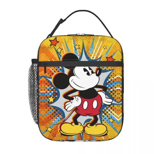 Custom Mickey Mouse Lunch Bag for Boys Kids, Food Box, Reusable Cooler Thermal Lunch Box