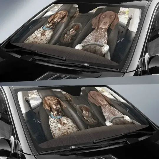 German Shorthaired Pointer Auto Sun Shade
