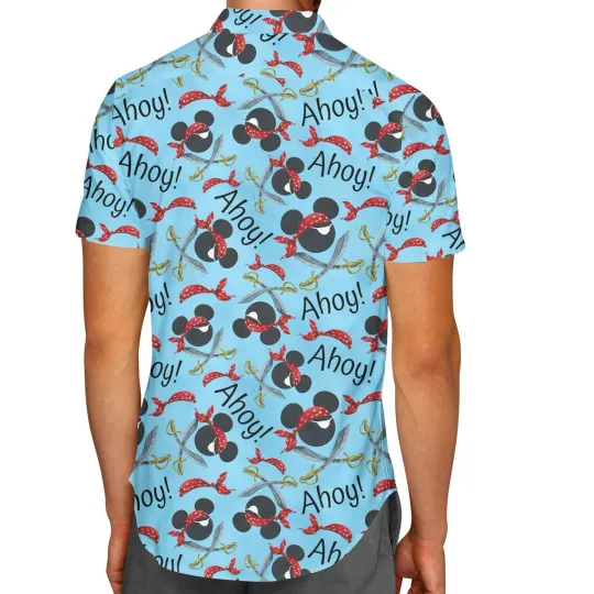Pirate Mickey Ahoy! Hawaiian, Disney Cruise Inspired Shirt
