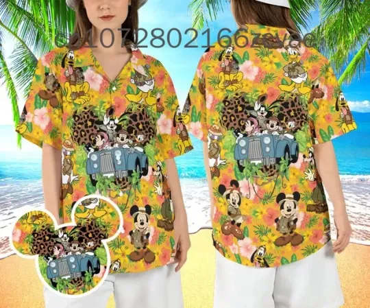 2024  Mickey and Friends Safari Animal Hawaii Shirt Disney Mickey Hawaiian Shirt