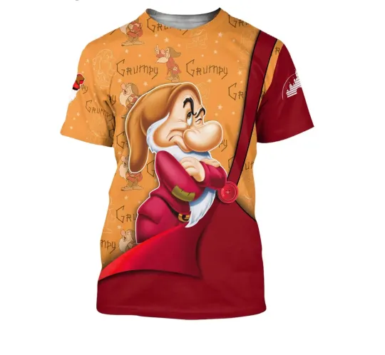 Grumpy Dwarf Disney Shirt, Disney 3D Printed Shirt