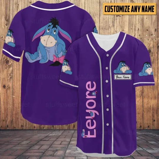 Discover Eeyore Winnie the Pooh Baseball Jersey Custom Name Disney Baseball Jersey