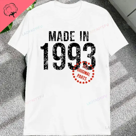 Novelty Awesome Born in 1993 T Shirts, Graphic 100% Cotton Streetwear Short Sleeve, Birthday Gifts Summer Style Tee Mens Clothing