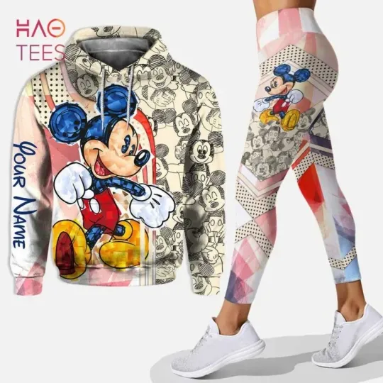 Personalized Disney Mickey Mouse Minnie 3D Hoodie Leggings Set