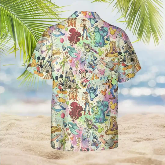 2024 Disney Magical Hawaiian Shirt, Men's Women's Shirt Disney Castle Hawaiian Shirt, DisneyWorld Pooh And Friends Hawaiian Shirt