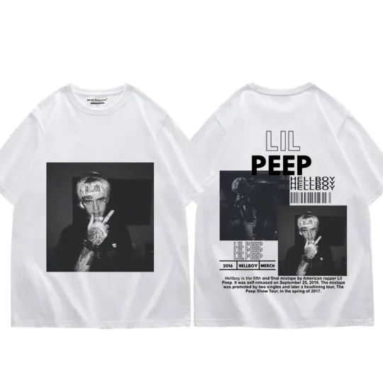 Rapper Lil Peep Double Sided Graphic T Shirts
