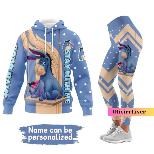 Personalized Eeyore Hoodie and Leggings Set