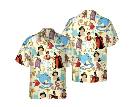 Disney Aladdin and Jasmine Princess Hawaiian Shirt