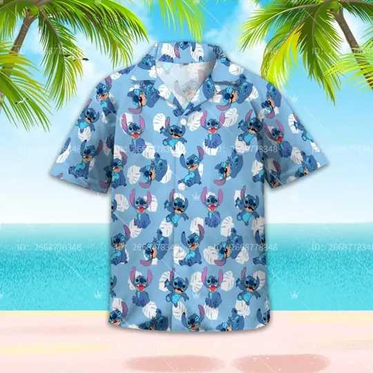 New Disney Lilo And Stitch Hawaiian Shirt