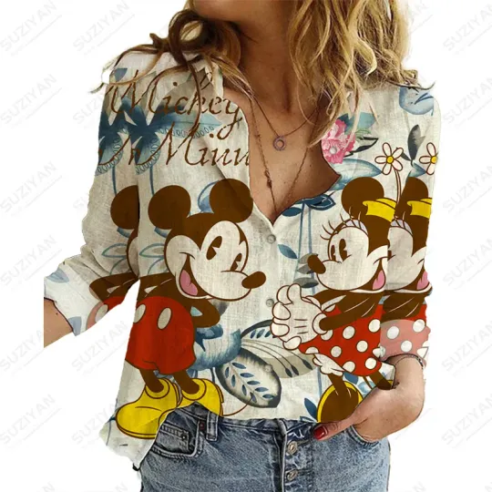 Disney Mickey Casual Shirt Women'S Fashion