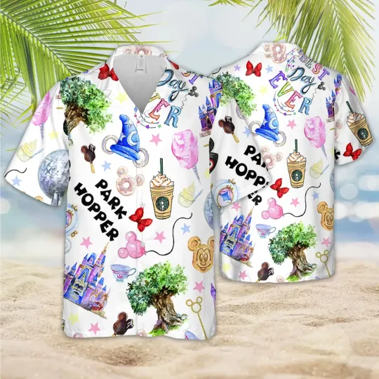 Disney Best Day Ever Hawaiian, Disney Castle Hawaiian, Mickey Casual Beach Shirt