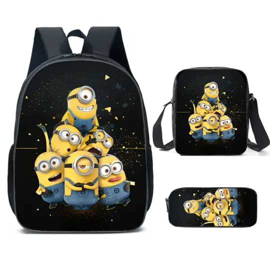 Anime Cartoon Despicable Me Minion Shool Backpack, Shoulder Bag, Minion Lover Gift, Back to School Gift