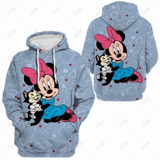 Kawaii Disney Minnie Mickey Mouse Print Anime Hoodie