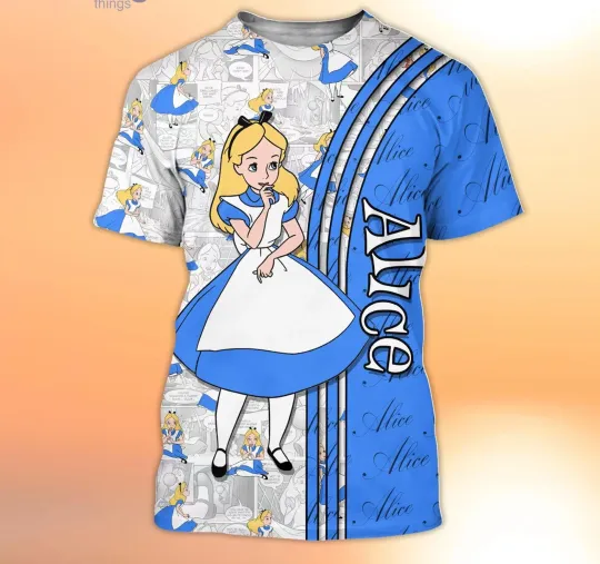 Alice In Wonderland Disney Shirt, Disney 3D Printed Shirt