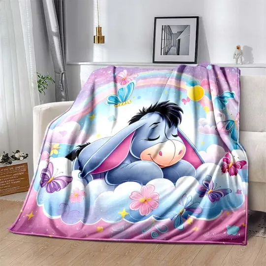 6 Size Warm Soft Disney Winnie The Pooh Print Blanket Fluffy Throw Blanket