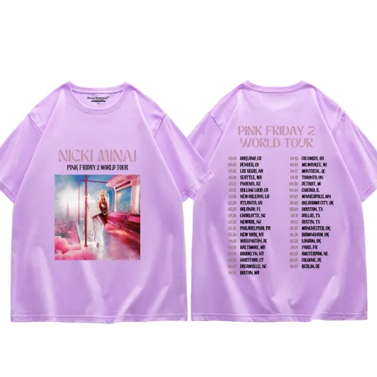 Singer Nicki Minaj Pink Friday 2 World Tour Graphic T Shirts