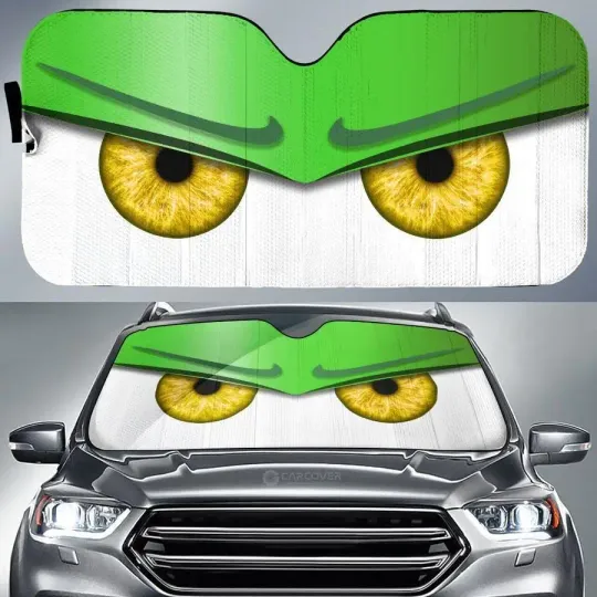 3D Cool Anger Eyes Printing Car Shades for Front Windows Stylish Car Sun Shade